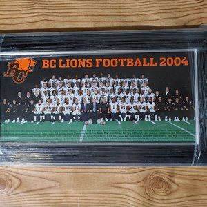 BC Lions Football 2004 Team Photo in frame signed by Coach Wally Buono